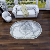 Covor Beenom, gri/alb, oval - CovorulPerfect