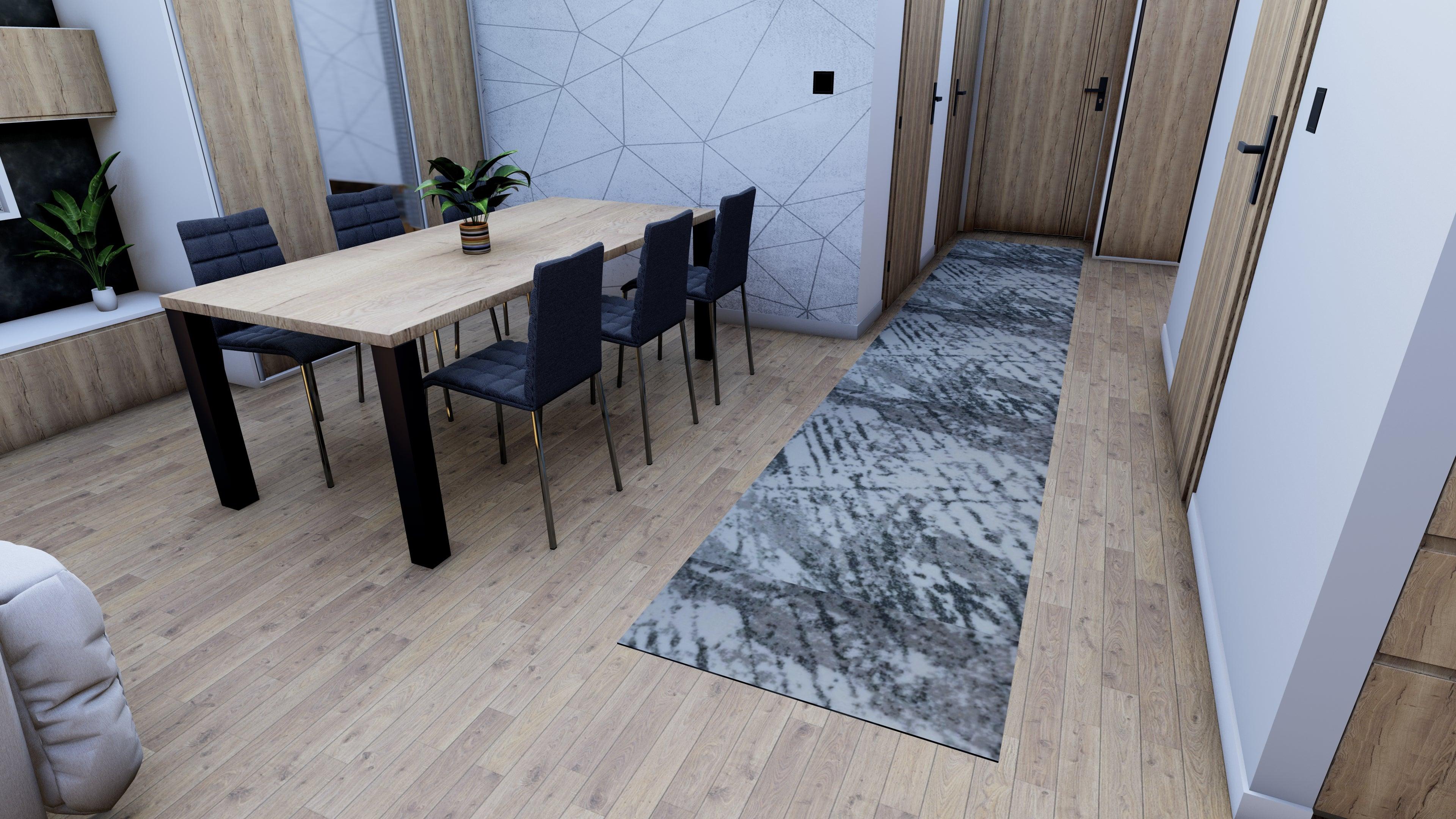 Traversa Any, gri/crem 022, latime 78 cm (surfilata) - CovorulPerfect