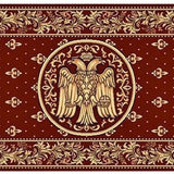 Covor Biserica cu vultur 077, oval, orizontal, rosu - CovorulPerfect