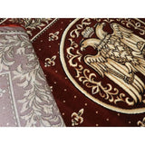 Covor Biserica cu vultur 077, oval, orizontal, rosu - CovorulPerfect