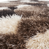 Covor modern, matase 3D, bej/maro - CovorulPerfect