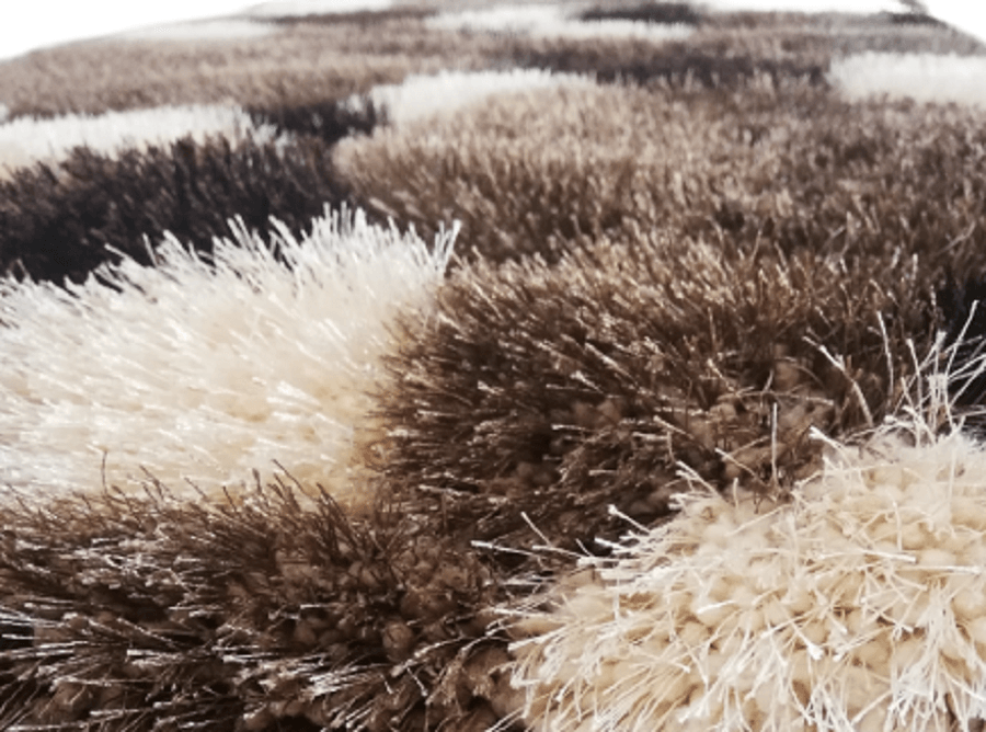 Covor modern, matase 3D, bej/maro - CovorulPerfect