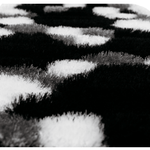 Covor modern, matase 3D, gri/negru - CovorulPerfect