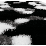 Covor modern, matase 3D, gri/negru - CovorulPerfect