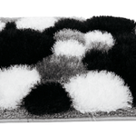 Covor modern, matase 3D, gri/negru - CovorulPerfect