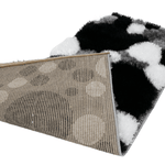 Covor modern, matase 3D, gri/negru - CovorulPerfect
