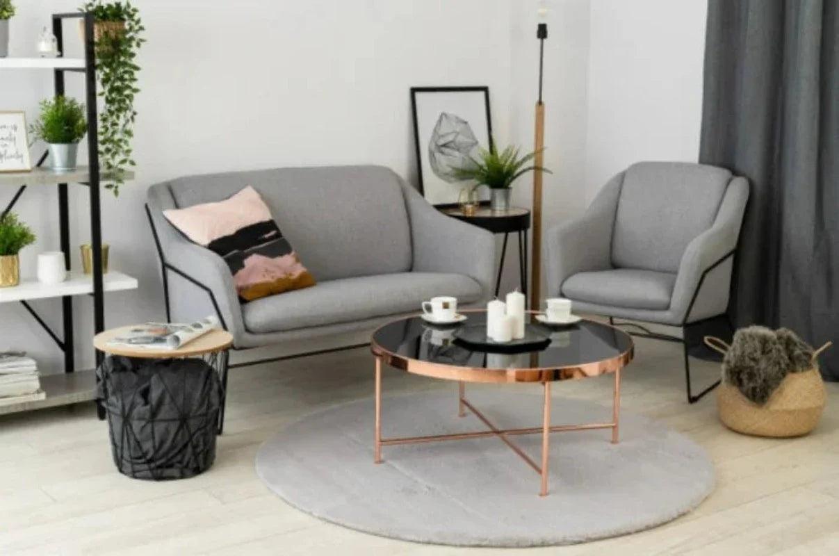 Covor Tip Blanita, gri, rotund, antiderapant - CovorulPerfect