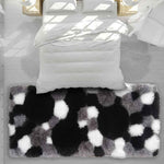 Covor modern, matase 3D, gri/negru - CovorulPerfect